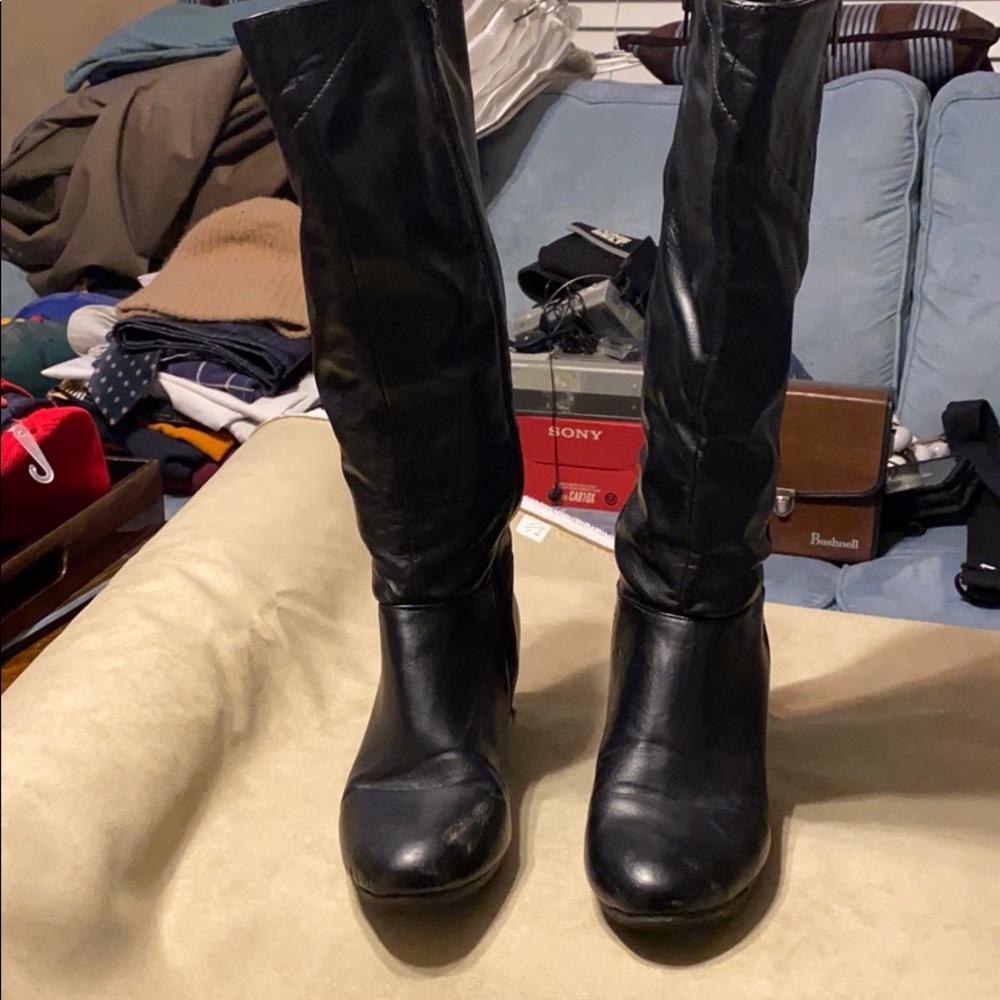 Pink and Pepper Black Wedge Boot